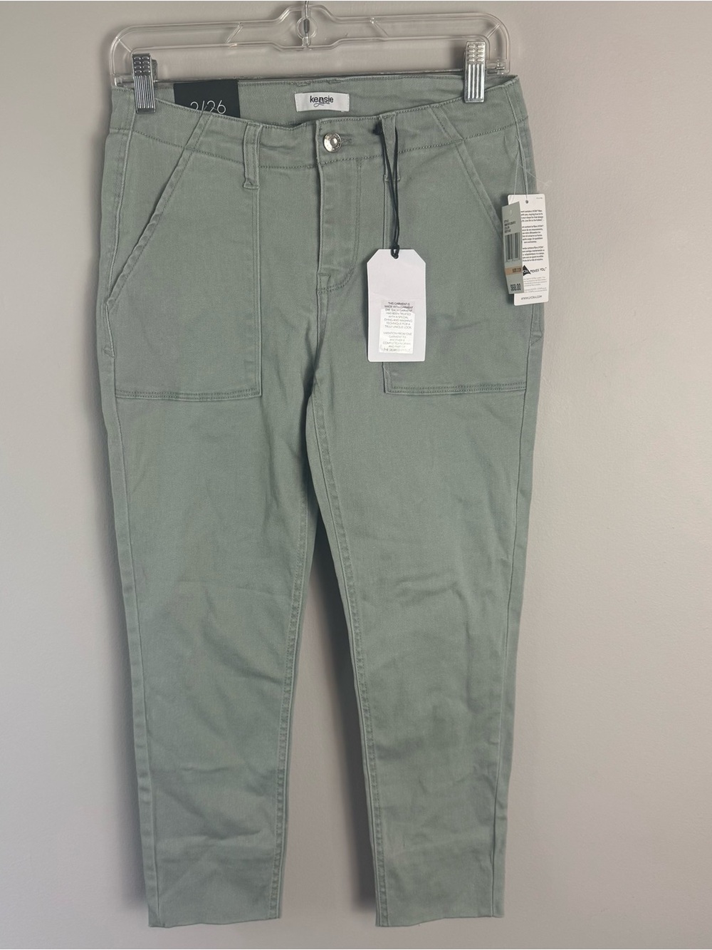 NWT Kensie Sage Green Skinny Ankle Crop Jeans Size 2/26